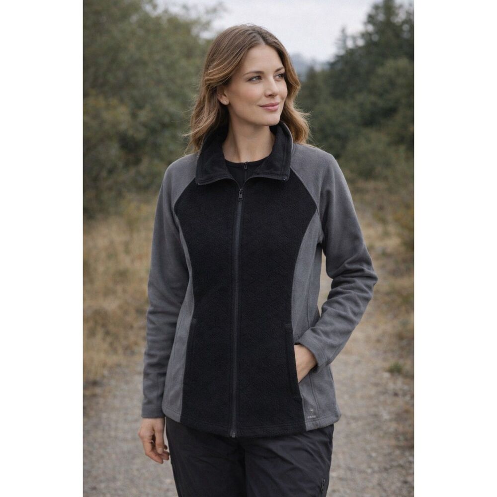 Mountain‎ Hardwear Womens Jacket Size Medium Gray Black Full Zip Pockets
